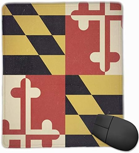 Maryland State Flag Vintage Quality Comfortable Game Base Mouse Pad With Stitched Edges Size 11.81 * 9.84 Inch