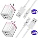 NNICE Phone Charger 10Ft Cable with Plug, UL Certified Dual USB Wall Charger Adapter and 10 Foot Long Fast Charging Sync Cord Compatible with Phone XS/XS Max/XR/X/ 8/7/ 6/ 6S Plus, 5S/ SE(4 in I)
