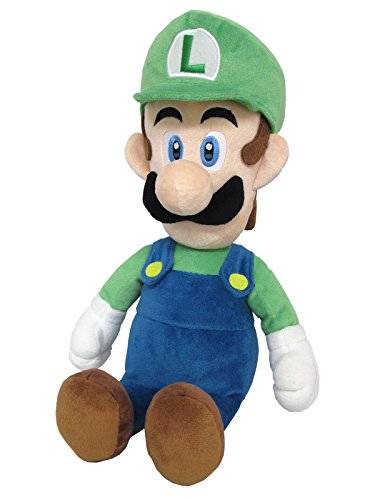 Little Buddy Super Mario All Star Collection-1584-Luigi Medium Stuffed Plush, 15"