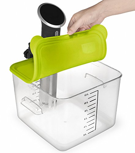 Everie Collapsible Silicone Sous Vide Lid Compatible With Anova Cooker And 12 18 22 Quart Rubbermaid Container Side Mount
