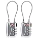 ZHEGE TSA Wire Lock 2 Pack Cable Luggage Lock with Alloy Body for Suitcase, Baggage, Backpack, Pistol Case (Silver)