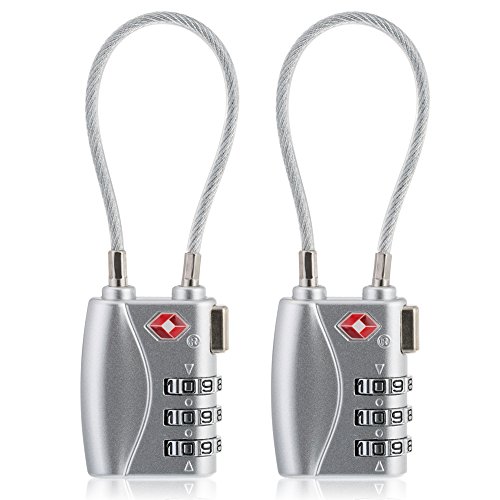 ZHEGE TSA Lock 2 Pack Luggage Lock For Travel Gym School Suitcases 