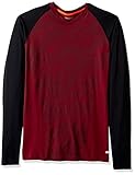 Activ8 Men's Run Seamless Diagonal Jacquard Long Sleeve, Fireball Combo/Deep Black/Cherry Tomato Trim, Small