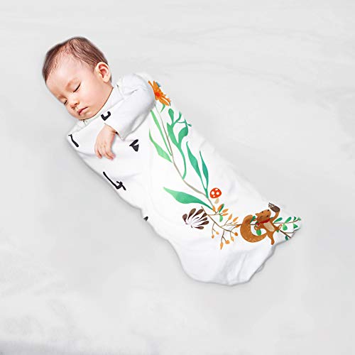 Milstone Blanket, Idealhouse 100% Cotton 1-12 Mouths Baby Boy Girl Toddlers Monthly Milstone Blankets, Cute Animals Printed Photography Background Props Blankets for Newborn Infants, 40" x 40"