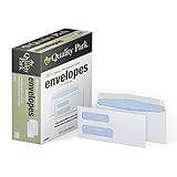 Quality Park #8 5/8 Double-Window Security Envelopes, Security Tint; for Checks & Secure Mail, 24-lb, White, 3-5/8