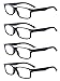 Outray Men Or Women 4 Pack Spring Hinges Frame Rectangular Reading Glasses