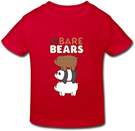 Toddler Kids We Bare Bears Little Boy's Girl's T Shirt Red Size 5-6 Toddler
