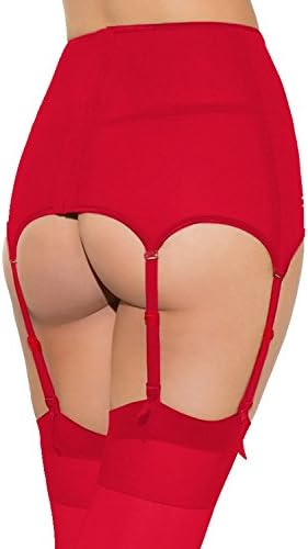 Lady Swain Full Size Sexy High-Waisted Lace Hollow-Out Garter Belt Plus Size Red White and Black (S-XXXXXL)