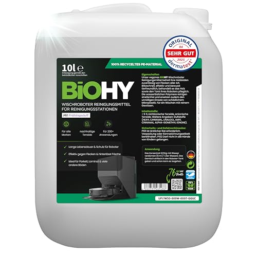 BiOHY Wischroboter Reiniger für Station mit Frühlingsduft (10L Kanister) | Bodenreiniger Wischroboter & Reinigungsmittel für Saugwischer und Saugroboter Konzent