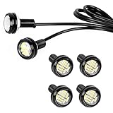 YITAMOTOR 6pcs Eagle Eye LED High Power 9W 12SMD Waterproof Car LED Lighting Kit Motorcycle Daytime Running Light DRL Fog Backup Tail Lights (23mm, White)