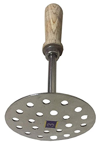 Shradha Trading Potato Masher,Masher,Bean Masher,masher for potatoes,Masher stainless steel,Crusher,Potato masher,Stainless Steel Smooth Potato Masher Ricer Presser With Wooden Handle