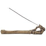 Bone Chilling Skeleton Arm and Hand Incense Stick Holder Display Stand Figurine for Scary Halloween Decorations or Medieval Art & Gothic Home Decor Aromatherapy Incense Burners As Spooky Fantasy Gifts