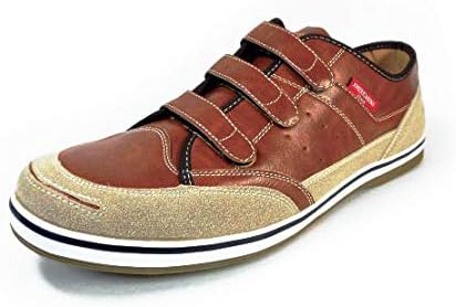 Amazon Americanino Edwin レザースニーカー 3本ベルト マジックテープ カジュアルシューズ ブラウン 茶色 ワイズ3e Eee 28cm 29cm 30cm 大きいサイズ ビッグサイズ メンズ紳士靴 Americanino Edwin スニーカー