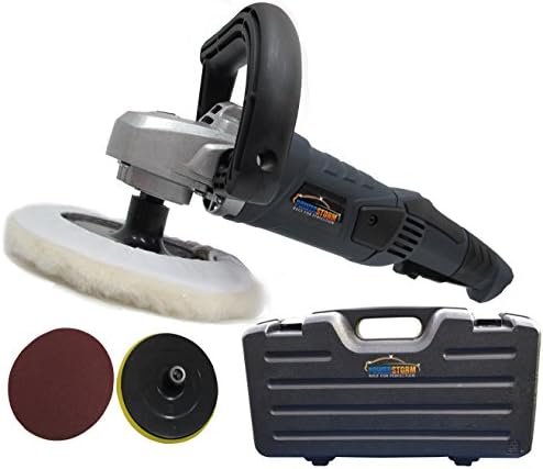 PowerStorm Car Polisher Sander Buffer with Carry Case Plus 3 Car Polisher Heads C
