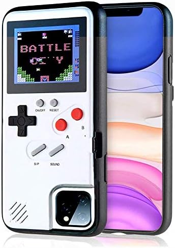 Dikkar Gameboy Case for iPhone, Retro Protective Cover Self-Powered Case with 36 Small Game,Full Color Display,Video Game Case for iPhone X/Xs/MAX/Xr/6/7/8&Plus/11 (White, iPhone 11)