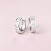 Carleen White Gold Plated Sterling Silver Hoop Earrings Channel Setting Princess Cut AAA Cubic Zirconia CZ Small Thick Huggie Hoop Earrings for Women Outer Diameter 15mm, Thickness 4mm
