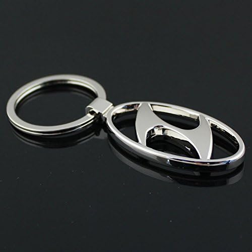 Obula(TM) 3D Silver Metal Hyundai Keychain Car Styling Key Ring Fob Emblem for Hyundai Getz Solaris I30 IX35 Accessories Tucson Santa Fe