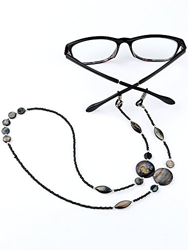 image for Mtlee 2 Pieces Shell Glass Beaded Eyeglass Straps Sunglasses Holder Ey