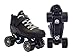 Pacer Black Mach-5 GTX500 Quad Speed Roller Skates w/ 2 Pair of Laces (Gray & Black)