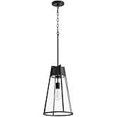 Quorum 827-69 Transitional One Light Pendant in Black Finish,