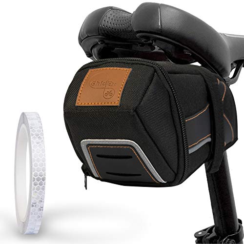 GhidEx Bike Saddle Bag Under Seat with 10 Yard Silver Wheel Reflective