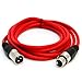 SEISMIC AUDIO - SAXLX-6 - 6' Red XLR Male to XLR Female Patch Cable - Balanced - 6 Foot Patch Cord