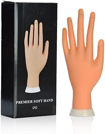 Multibao Practice Nail Art Hand Movable Fake Fingers Acrylic Gel False Tip
