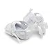 Delebao Baby Girl Infant Baptism Dance Ballerina Slippers with Bow Ribbon