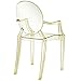 Modway Casper Modern Acrylic Stacking Kitchen and Dining Room Arm Chair in Yellow - Fully Assembled