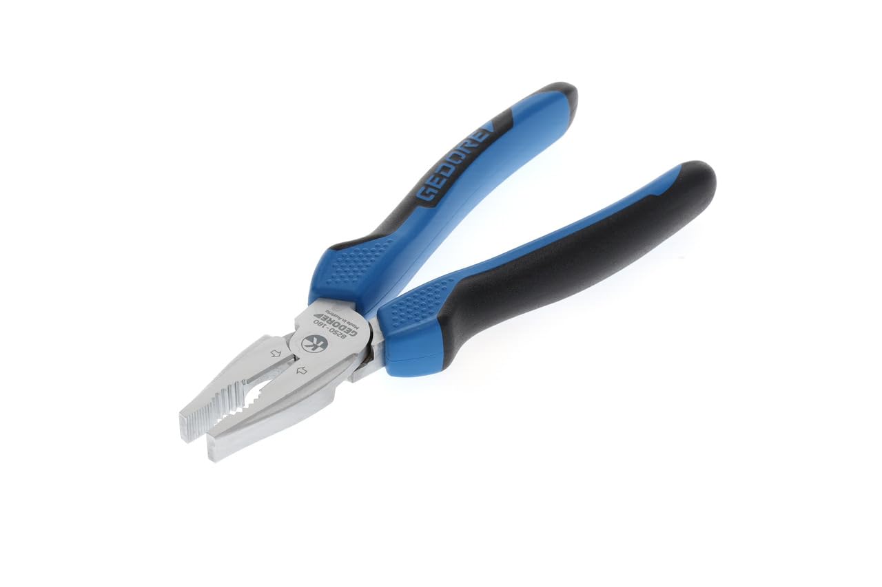 GEDORE Power combination pliers for cutting/holding/twisting, Dual-material grips, Length 180 mm, HRC 62-64, 8250-180 JC