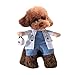 Mikayoo Pet Dog Cat Halloween Costume Doctor Nurse Costume Dog Jeans Clothes Cat Funny Apperal Outfit Uniform(Doctor,S)