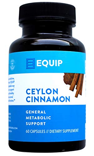 True Ceylon Cinnamon Capsules Pills: Cinnamon Bark Extract Caps Supplement Best for Supporting Healthy Blood Sugar & Circulation Support. Antioxidant Rich, Joint Support Tablets. 1200mg by Equip