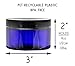 Twelve 4oz Cobalt Blue Straight Sided PET Plastic Jars with Labels & Spatulas & Black Lids (12 Jars); Refillable Empty BPA-free Containers for Cosmetics, Kitchen, Gifts & Travel (12-pack,cobalt blue)