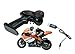 Top Race 4 Channel RC Remote Control Motorcycle Goes on 2 Wheels with Built in Gyroscope, 1:20 Scale … (Orange)