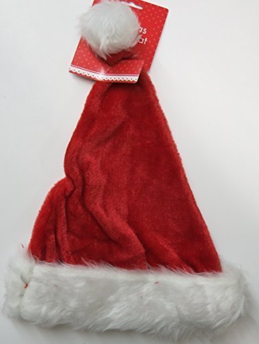 Luxury Deluxe Father Christmas Red And White Santa Hat Adult