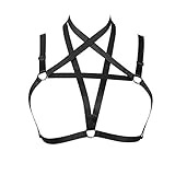 Generic Women Sexy Stretchy Pentagram Crude Belt Straps Bra in Black, One Size