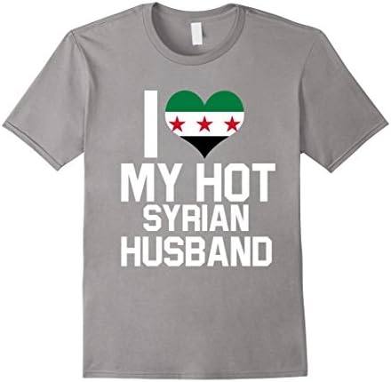 Men's I Love My Hot Syrian Husband -  Syria Native Relationship Sh Large Slate