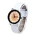 Lookatool 1PC Women Quartz Dial Clock Leather Wrist Watch Round Case (White)