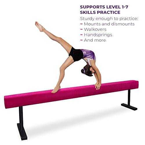 Peakpath 8FT Adjustable Gymnastic Balance Beam,High and Low Level Floor