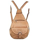 Women's Leather Sling Purse Handbag Convertible Shoulder Bag Tear Drop Backpack