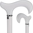 Royal RC Canes Elegant White Beechwood Derby Handle Walking Cane with Silver Collar – Stylish Cane for Women & Canes for Men – Ergonomic Grip Walking Cane for Men and Women