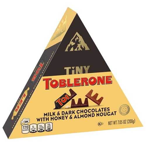 TOBLERONE TINY ASSORTED CHOCOLATE BARS VARIETY PACK (MILK & DARK), 1 GIFT BOX (25 PIECES)