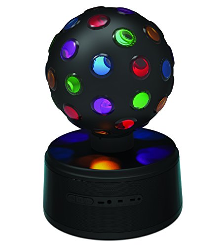 Sharper Image SBT651BK Universal Rechargeable Bluetooth Disco Ball Speaker with LED Color Changing Lights - Black