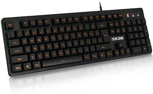 XINMENG K26 Water-Resistant USB Wired LED Keyboad Backlit Gaming Keyboards Multimedia Computer Keyboard For working or prime gaming(Black)