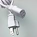 Ipax 15Ft Extra Long White AC Power Cord Cable Pure Copper Wire Core in Retail Pack for Computer Plasma TV Printer Monitor AC Adapter