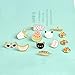 Cute Enamel Lapel Pins Set Cartoon Animal Plant Floral Fruits Foods Brooches Pin Badges for Clothing Bags Backpacks Jackets Hat DIY (Couple Cats Fruits Leaves)
