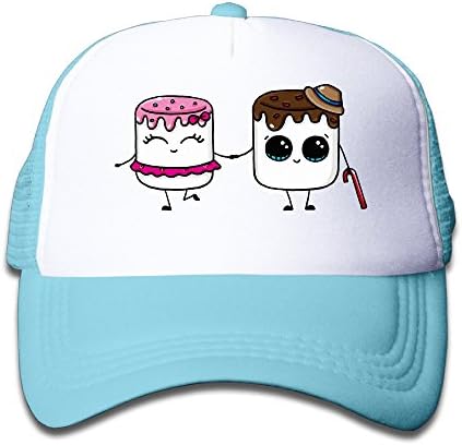 Henzhudi Sweet Marshmallow Unisex Grid Baseball Caps Adjustable Nice Icon Baseball Cap Customize SkyBlue