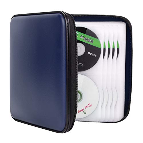 COOFIT CD Case, 160 Capacity DVD Case DVD Organizer CD Holder Case CD Storage Case Hard Plastic DVD CD Wallet