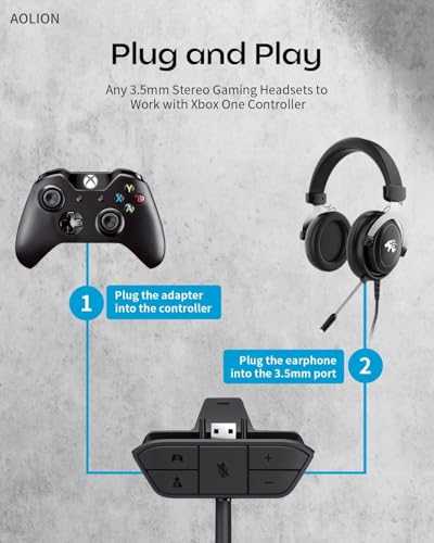 Adaptador Headset Compatível para Xbox One Series S X P2 P3 Áudio Estéreo Para Fone E Microfone No Controle Com Botões De Volume Para Jogos Online