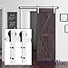 SMARTSTANDARD 5ft Heavy Duty Nickel Sliding Barn Door Hardware Kit - Smoothly and Quietly -Easy to Install - Includes Step-by-Step Installation Instruction Fit 30